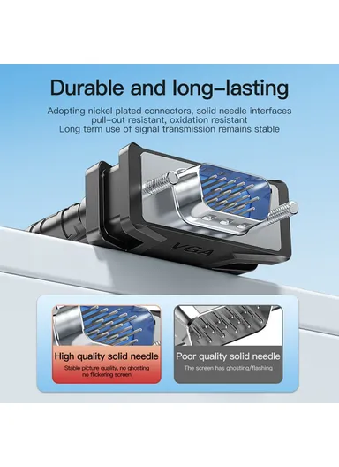  5m VGA 3+6 1080P HD Video Cable for Laptops Monitors Projectors VG002