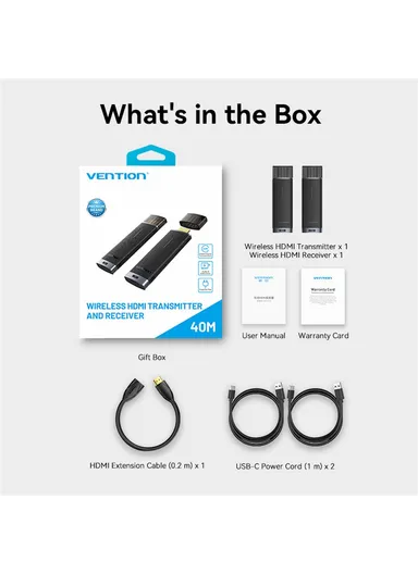 Wireless 1080P HDMI Transmitter + Receiver 40m Transmission HDMI Adapter - Black ADCB0