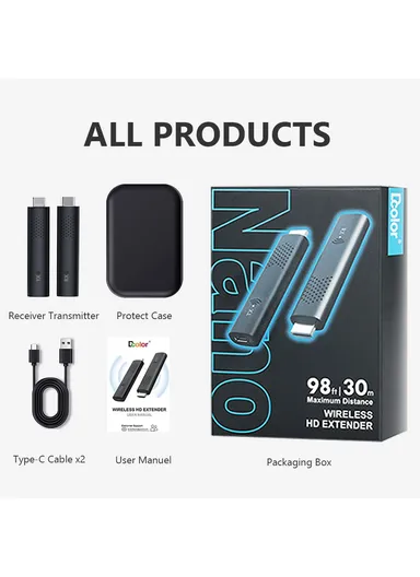 30m Range Wireless HDMI Transmitter Receiver HD Video Extender Kit H02TX-RX 98ft 