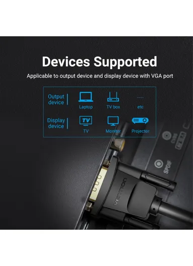 8m 1080P 60Hz VGA to VGA (3+6) Cable Male to Male Gold Plated Connector Wire - DAEBK