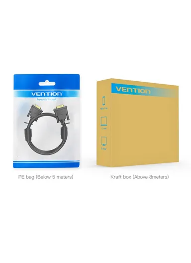 8m VGA 3+9 Male to VGA Male Cable 1080P 60Hz HD PVC Cord DADBK - Black