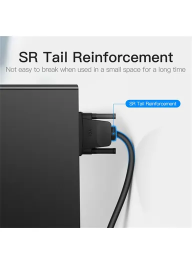 8m VGA 3+9 Male to VGA Male Cable 1080P 60Hz HD PVC Cord DADBK - Black