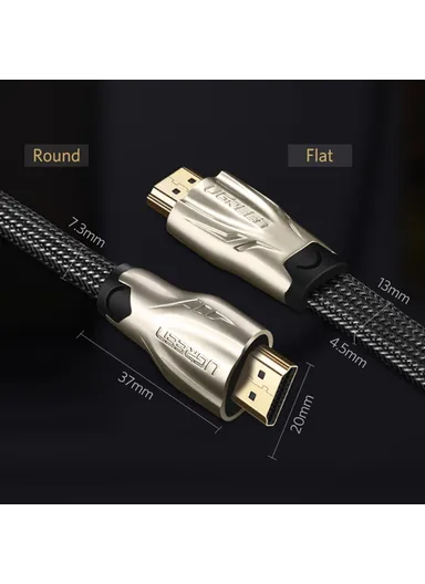 8m Nylon Braided Round HDMI Cable 4K/30Hz for Apple TV Xbox One PS5, Support Mirror &amp; Extended Mode 28AWG