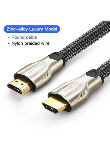 8m Nylon Braided Round HDMI Cable 4K/30Hz for Apple TV Xbox One PS5, Support Mirror &amp; Extended Mode 28AWG