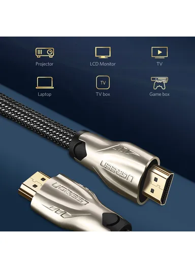 8m Nylon Braided Round HDMI Cable 4K/30Hz for Apple TV Xbox One PS5, Support Mirror &amp; Extended Mode 28AWG
