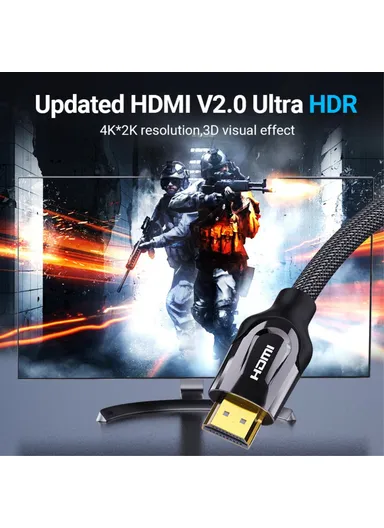 8m 4K 30Hz HDMI Male to Male Cable HD Nylon Braided Cord VAA-B05-B800