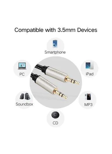 8m 3.5mm Male to Male Braided Audio Cable Stereo Sound AUX Cable AV125 40784