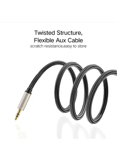 8m 3.5mm Male to Male Braided Audio Cable Stereo Sound AUX Cable AV125 40784
