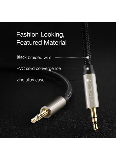 8m 3.5mm Male to Male Braided Audio Cable Stereo Sound AUX Cable AV125 40784