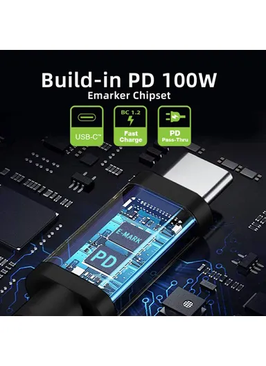 100W USB-C Input to Rectangular Jack Output Power Charge Cable For Lenovo Laptop 1.8m PD UC-110-1145MM 