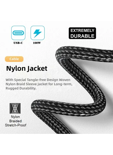 100W USB-C Input to Rectangular Jack Output Power Charge Cable For Lenovo Laptop 1.8m PD UC-110-1145MM 