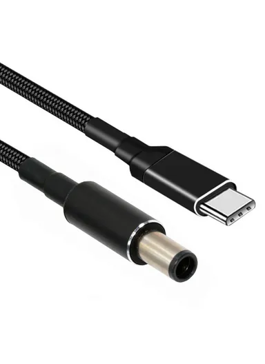 1.8m USB-C to DC 7.4x5.0mm Adapter Cable PD 100W Nylon Braided Charge Wire For HP Laptop UC-110-7450HP