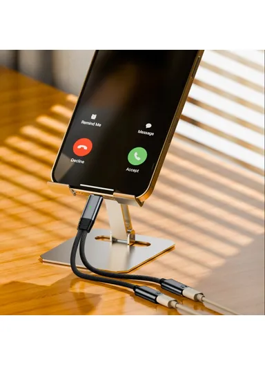 USB-C Male to Dual Female Audio DAC AUX / 100W PD Power Cable for Laptop / Tablet / Phone UC-030-TC001 