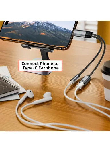 USB-C to 3.5mm Audio Adapter + 100W PD Charging Cable for Laptops / Tablets / Phones UC-030-TC002