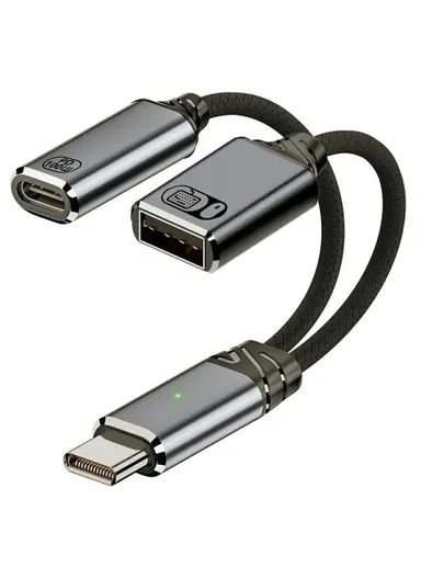 USB-C to PD 100W + USB2.0 OTG Adapter Cable High Speed Data Transfer / Fast Charging UC-030-TC003 