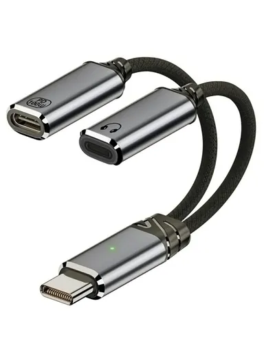 USB-C to 8-Pin Female Adapter Cable with 100W PD and DAC Audio for Laptop, Tablet Phone UC-030-TC004 