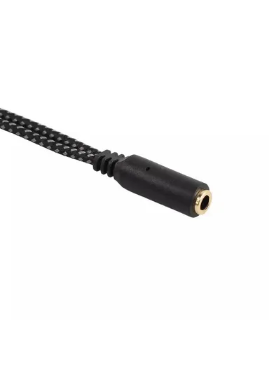Audio Splitter Cable 3.5mm Female to Dual 3.5mm Male 2 in 1 Mic Headphone Braided Adapter Cord