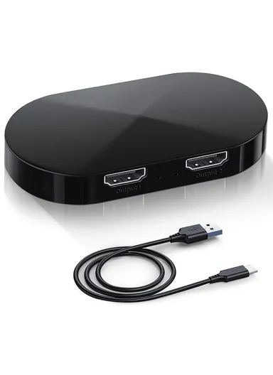 HDMI 2.0 Splitter 1x2 4K 30Hz 1080P 3D HDCP2.2 HDMI Adapter for Dual Monitors F12A - EU Plug