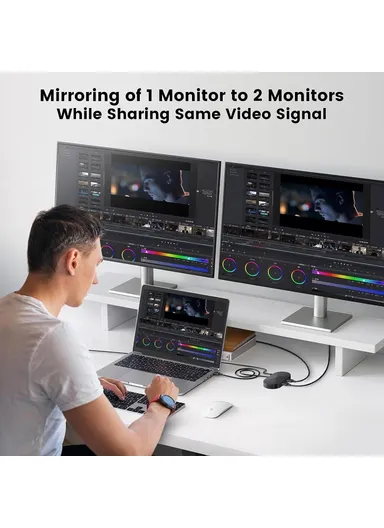 HDMI 2.0 Splitter 1x2 4K 30Hz 1080P 3D HDCP2.2 HDMI Adapter for Dual Monitors F12A - EU Plug