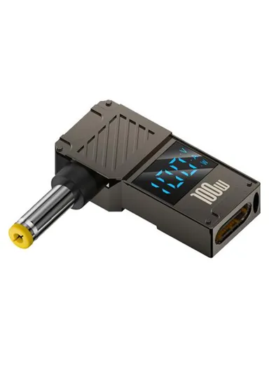 Laptop Charging Adapter Type-C to DC 5.5x1.7mm Digital Display Fast Charging Converter PD 100W