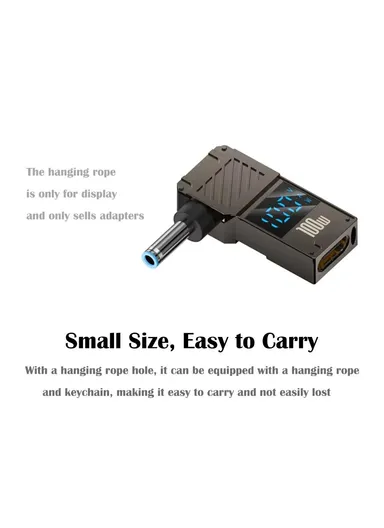 HP Laptop Charging Adapter Type-C to DC 4.5x3.0mm Digital Display Zinc Alloy Converter PD 100W 