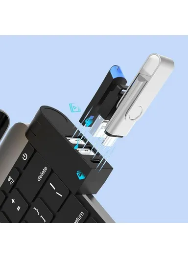 2.0 Mini Portable USB Hub 270-Degree Rotating Type-C + 2 x USB2.0 Expansion Dock YH-036 - White