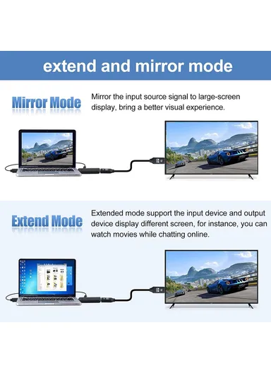HDMI 2.0b to DisplayPort 1.4 Adapter 4K 60Hz / HDCP 2.3 Converter for Video Streaming / Gaming HD2