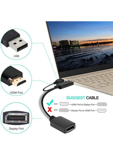 4K 60Hz HDMI to DisplayPort Adapter Cable HDMI 2.0b Male to DP 1.4 Female Converter HD1 