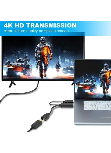 4K 60Hz HDMI to DisplayPort Adapter Cable HDMI 2.0b Male to DP 1.4 Female Converter HD1 