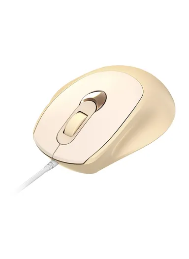 Business Office Wired Mouse 4D Buttons Silent Click Adjustable DPI Ergonomic Design V2  - Pink