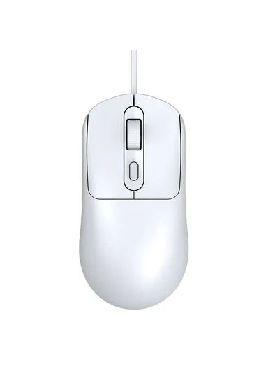 Wired Mouse Ergonomic Design Office Mouse with 3D Anti-Slip Grille Roller 1000-1600 DPI  G580 - White
