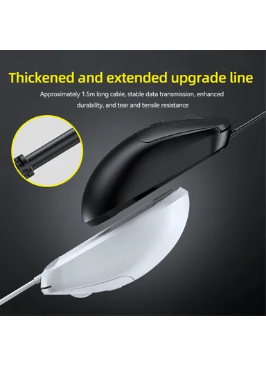 Wired Mouse Ergonomic Design Office Mouse with 3D Anti-Slip Grille Roller 1000-1600 DPI  G580 - White