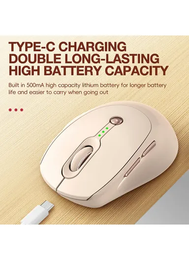 6 Buttons 2.4G Wireless Mouse 800 / 1200 / 1600 DPI Ergonomic Mice with Battery Indicator Q7 