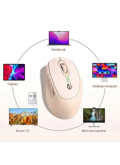 6 Buttons 2.4G Wireless Mouse 800 / 1200 / 1600 DPI Ergonomic Mice with Battery Indicator Q7 