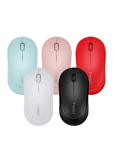 Wireless Mouse Ergonomic Design 2.4G Connectivity Auto Sleep for Office / Home Use - White