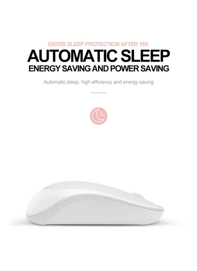 Wireless Mouse Ergonomic Design 2.4G Connectivity Auto Sleep for Office / Home Use - White