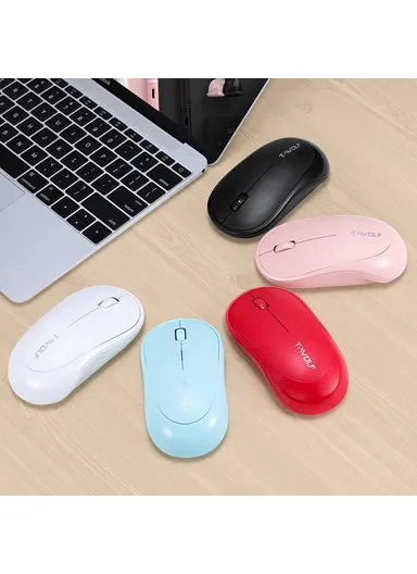 Wireless Mouse Ergonomic Design 2.4G Connectivity Auto Sleep for Office / Home Use - White