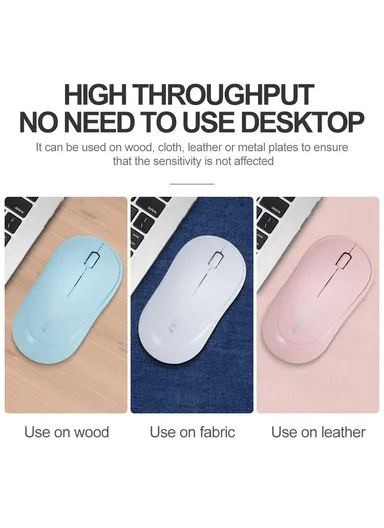 Wireless Mouse Ergonomic Design 2.4G Connectivity Auto Sleep for Office / Home Use - Blue