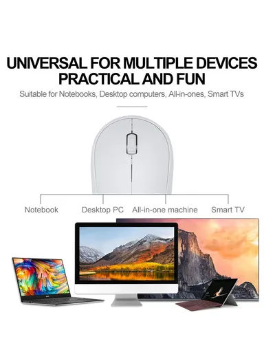 Wireless Mouse Ergonomic Design 2.4G Connectivity Auto Sleep for Office / Home Use - Pink