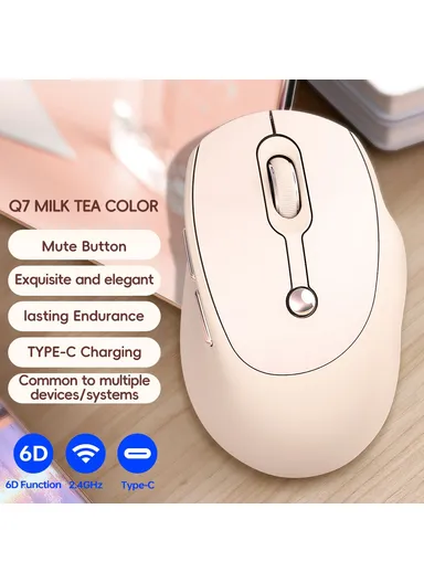 2.4G Wireless Mouse 3-Level DPI Adjustable Optical Sensor 6 Buttons for Home / Office Use Q7 