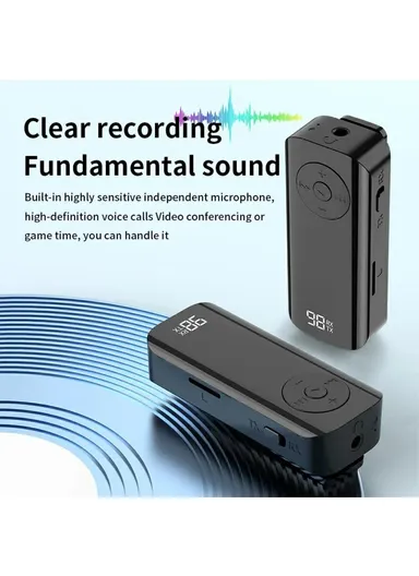 Bluetooth-compatible 5.3 Audio Transmitter Lavalier Receiver for Car AUX Headphone Adapter M06 