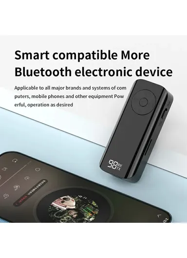 Bluetooth-compatible 5.3 Audio Transmitter Lavalier Receiver for Car AUX Headphone Adapter M06 