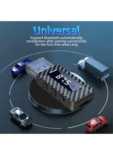 W3 Wireless USB Bluetooth-compatible 5.3 Music Receiver AUX Audio Adapter FM Transmitter