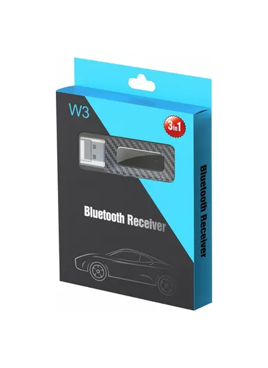 W3 Wireless USB Bluetooth-compatible 5.3 Music Receiver AUX Audio Adapter FM Transmitter