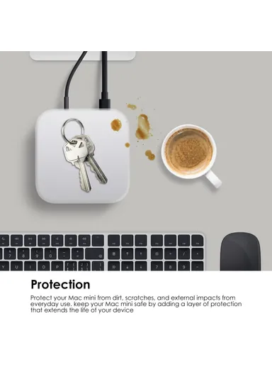 For Mac Mini M4 / M4 Pro Computer Dust Cover Anti Drop Silicone Protective Case - Transparent GS112601 