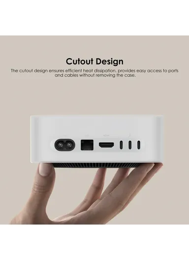 For Mac Mini M4 / M4 Pro Computer Dust Cover Anti Drop Silicone Protective Case - Transparent GS112601 