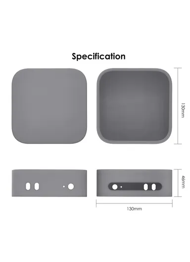 For Mac Mini M4 / M4 Pro Computer Dust Cover Anti Drop Silicone Protective Case - Transparent GS112601 