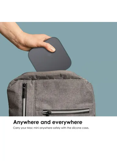 For Mac Mini M4 / M4 Pro Computer Dust Cover Anti Drop Silicone Protective Case - Transparent Black GS112601
