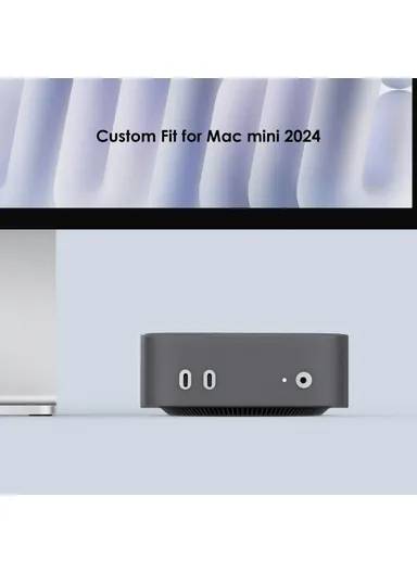 For Mac Mini M4 / M4 Pro Computer Dust Cover Anti Drop Silicone Protective Case - Transparent Black GS112601