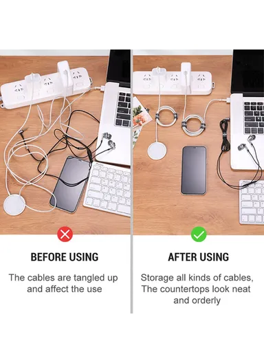 3 Meters Magic Tape Sticky Hook &amp; Loop Fastener Data Cable Organizer - Grey